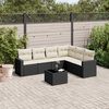 vidaXL Garden Sofa Set Black PE Rattan Large Adjustable Feet