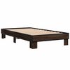 vidaXL Bed Frame Brown Oak Engineered Wood, Metal, Plywood Small Single