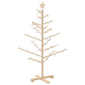 vidaXL Wooden Christmas Tree with Stand Natural 49.2" Solid pine wood