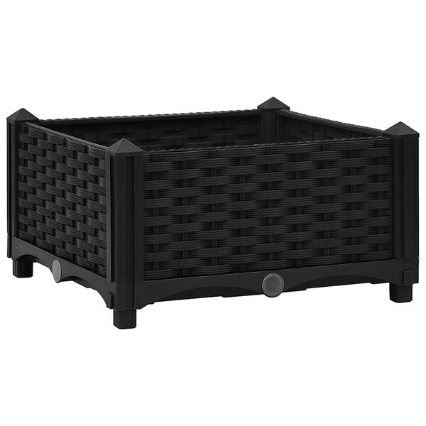 vidaXL Raised Bed Black Polypropylene Medium Decorative Inlays