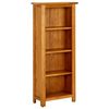 vidaXL Bookcase Natural Oak Solid oak wood with oak veneered MDF Medium