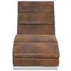 vidaXL Chaise Longue Brown Faux suede leather Medium