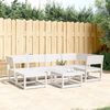 vidaXL Garden Sofa Set White Solid Pine Wood Large Modular