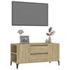 vidaXL TV Cabinet Sonoma Oak Engineered Wood, Metal Medium TV Cabinet