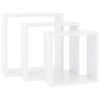 vidaXL Wall Cube Shelf Set of 3 White MDF Small Wall Cube Shelf