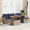 vidaXL 6 Piece Patio Sofa Set with Cushions Gray Poly Rattan Acacia