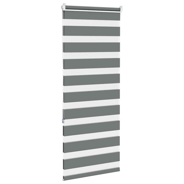 vidaXL Zebra Blind Dark grey 100% polyester, aluminum top rail