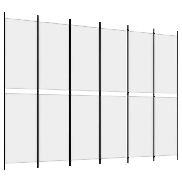 vidaXL 6-Panel Room Divider White 118.1"x86.6" Fabric