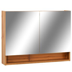 vidaXL Mirror Cabinet Oak and silver MDF with melamine surface, glass