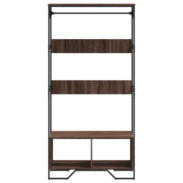 vidaXL Wardrobe Brown Oak Engineered Wood, Metal 35.4x19.7x70.9 in