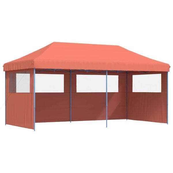 vidaXL Party Tent Terracotta fabric, Blue frame