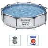 Bestway Swimming Pool Set Grey Tritech material and steel 120.1x29.9 in