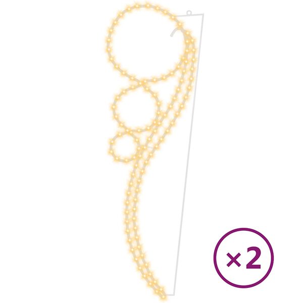 vidaXL Rope Light Set of 2 Warm White Steel Medium Rope Light