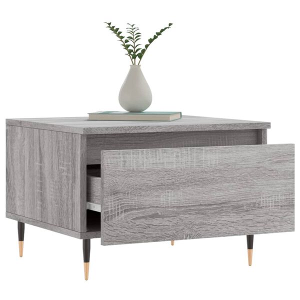 vidaXL Coffee Table Set of 2 Grey Sonoma Engineered wood, Metal Medium