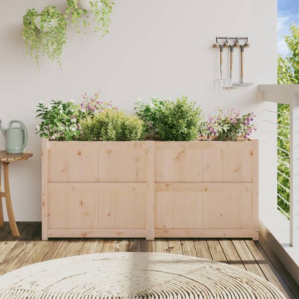 vidaXL Garden Planter Natural wood Solid pine wood Large