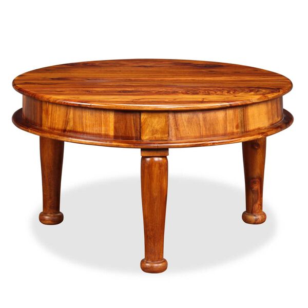 vidaXL Coffee Table Solid Acacia Wood 27.6"x27.6"x15.7"