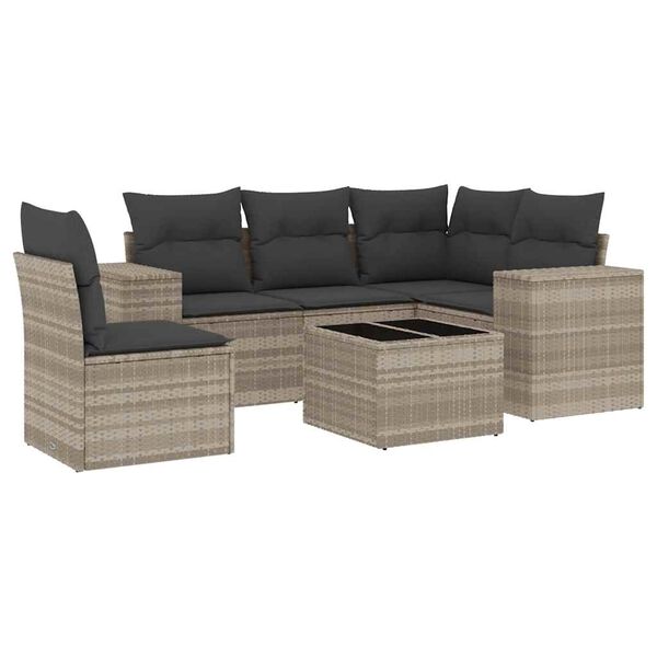 vidaXL Garden Sofa Set Light Gray