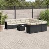vidaXL Garden Sofa Set Black PE rattan Large Adjustable Feet