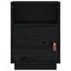 vidaXL Bedside Cabinet Black Solid pine wood, faux leather