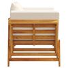 vidaXL Garden Bench Cream white Solid Acacia wood 2-in-1 adjustable