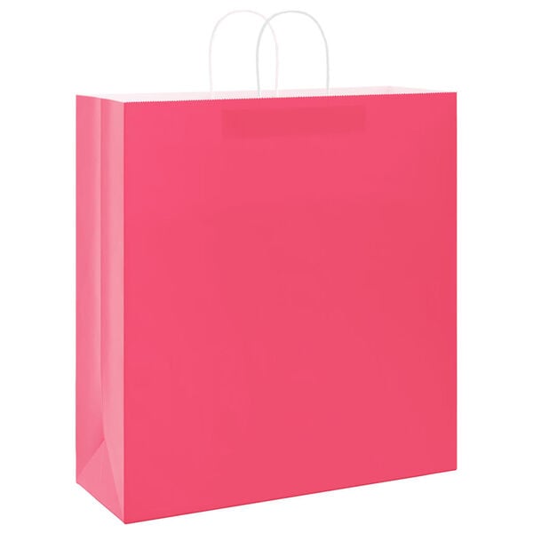 vidaXL Paper Bags 250 pcs with Handles Pink 45x17x48 cm