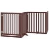 vidaXL Dog Gate Set of 10 Brown Poplar wood Foldable Dog Gate