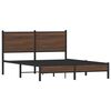 vidaXL Bed Frame Brown Oak Steel, Engineered Wood King Size Bed Frame