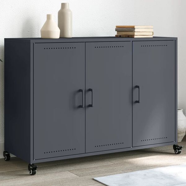 vidaXL Sideboard Anthracite 39.6"x15.4"x28.3" Steel