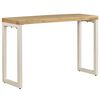 vidaXL Console Table Natural wood grain and white Solid mango wood and steel