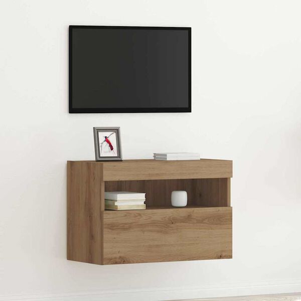 vidaXL TV Wall Cabinet Artisan oak 23.62 x 11.81 x 15.75 in