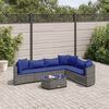 vidaXL Patio Sofa Set Set of 6 Grey, Dark Blue