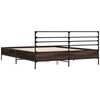 vidaXL Bed Frame Brown Oak Engineered Wood, Metal, Plywood Small Full
