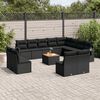 vidaXL Garden Sofa Set Black PE rattan Large Modular Garden Sofa Set