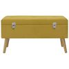 vidaXL Bench Mustard Yellow and Gold Velvet, Solid Pine Wood Medium