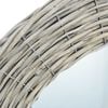 vidaXL Mirror Natural Wicker, glass 27.6 in Decorative Inlays Mirror