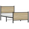 vidaXL Bed Frame Sonoma Oak Steel, Engineered Wood Single
