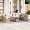vidaXL Garden Sofa Set with Cushion 11 pcs Beige Poly rattan