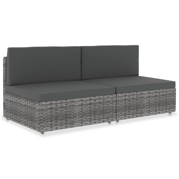 vidaXL Garden Sofa Gray and anthracite