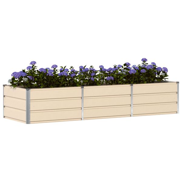vidaXL Planter Ivory 94.49 x 31.50 x 17.72 in Steel