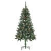 vidaXL Christmas Tree Green and white PVC and iron 59.1 in