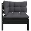 vidaXL 2-seater Garden Sofa Set of 2 Black
