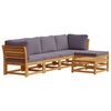 vidaXL Garden Lounge Set Dark grey, Natural wood