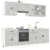 vidaXL Kitchen Cabinet Set Concrete Grey Engineered wood Large