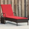 vidaXL Sun Lounger Brown PE rattan, powder-coated steel Standard