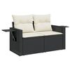 vidaXL Garden Sofa Set Black, Cream White