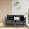 vidaXL Garden Corner Sofa Grey Solid Pine Wood Medium Modular