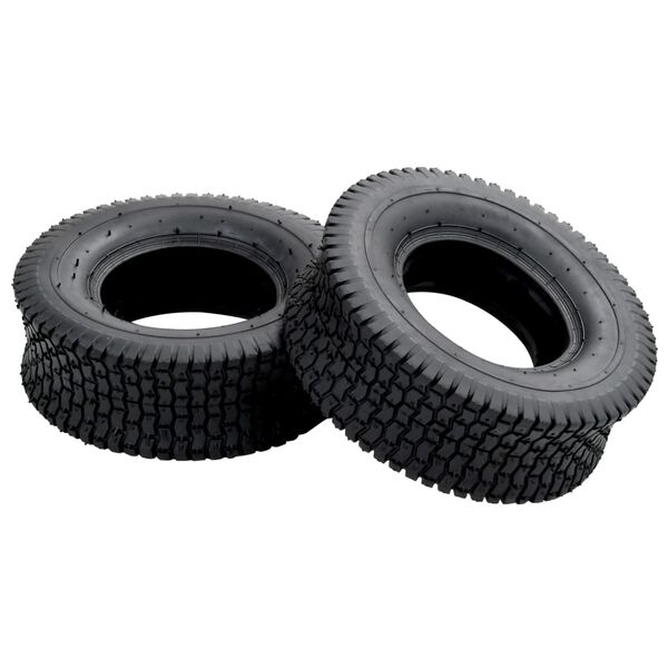vidaXL Tire Set of 2 Black Rubber 13x5.00-6 Heavy Weight Endurance
