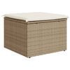vidaXL Garden Stool Beige PE Rattan Medium UV-resistant materials