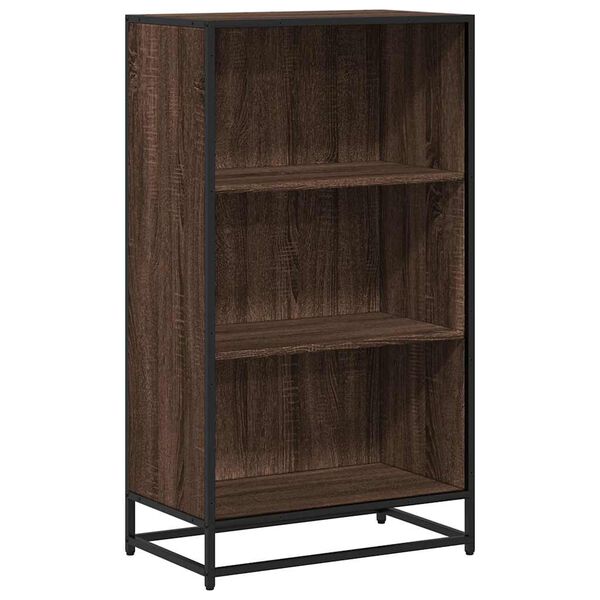 vidaXL Book Cabinet Brown oak Engineered wood, metal Medium Book Cabinet