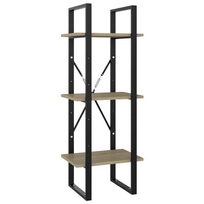 vidaXL 3-Tier Book Cabinet Sonoma Oak 15.7"x11.8"x41.3" Engineered Wood